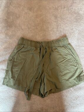 LOFT Olive Green Drawstring Athletic Shorts